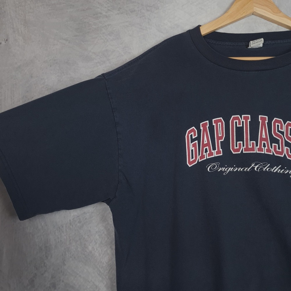 Vintage GAP Shirt Mens Extra Large Navy Blue Classic Spell Out Made in USA 90s - Picture 6 of 16